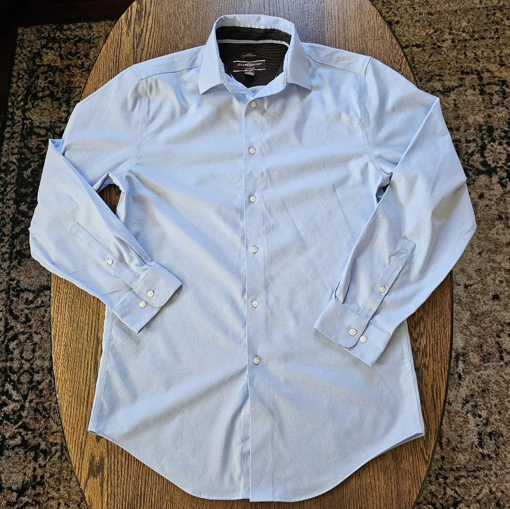 Joseph Abbound Slim Fit Comfort Collar Non Iron Button Down Shirt Size Men 15 32
